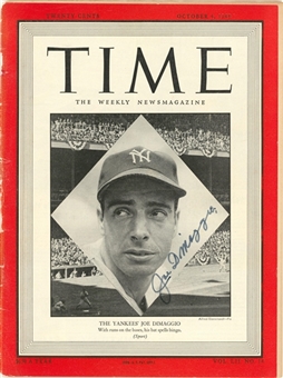 1948 Joe DiMaggio Signed TIME Magazine from 10/4/48 (JSA)